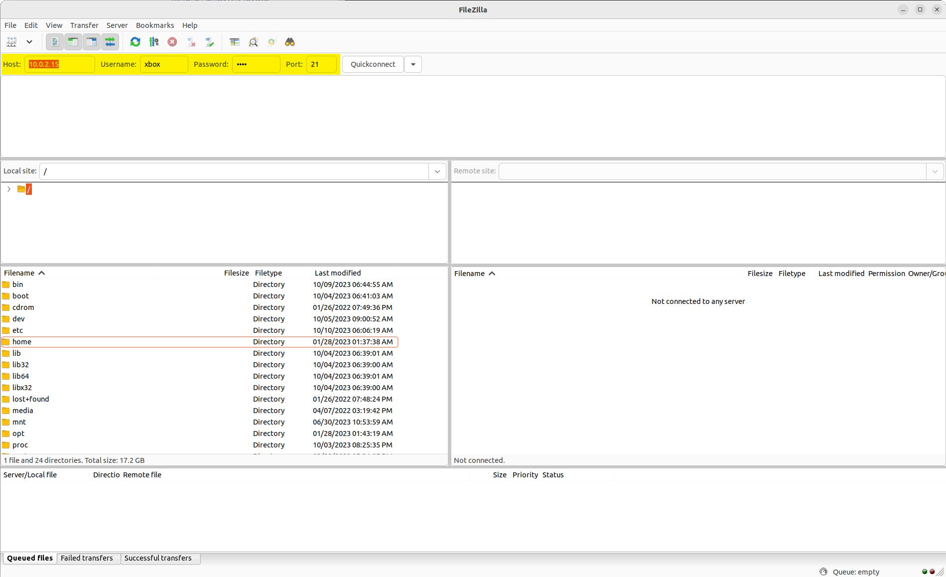 Filezilla Screenshot